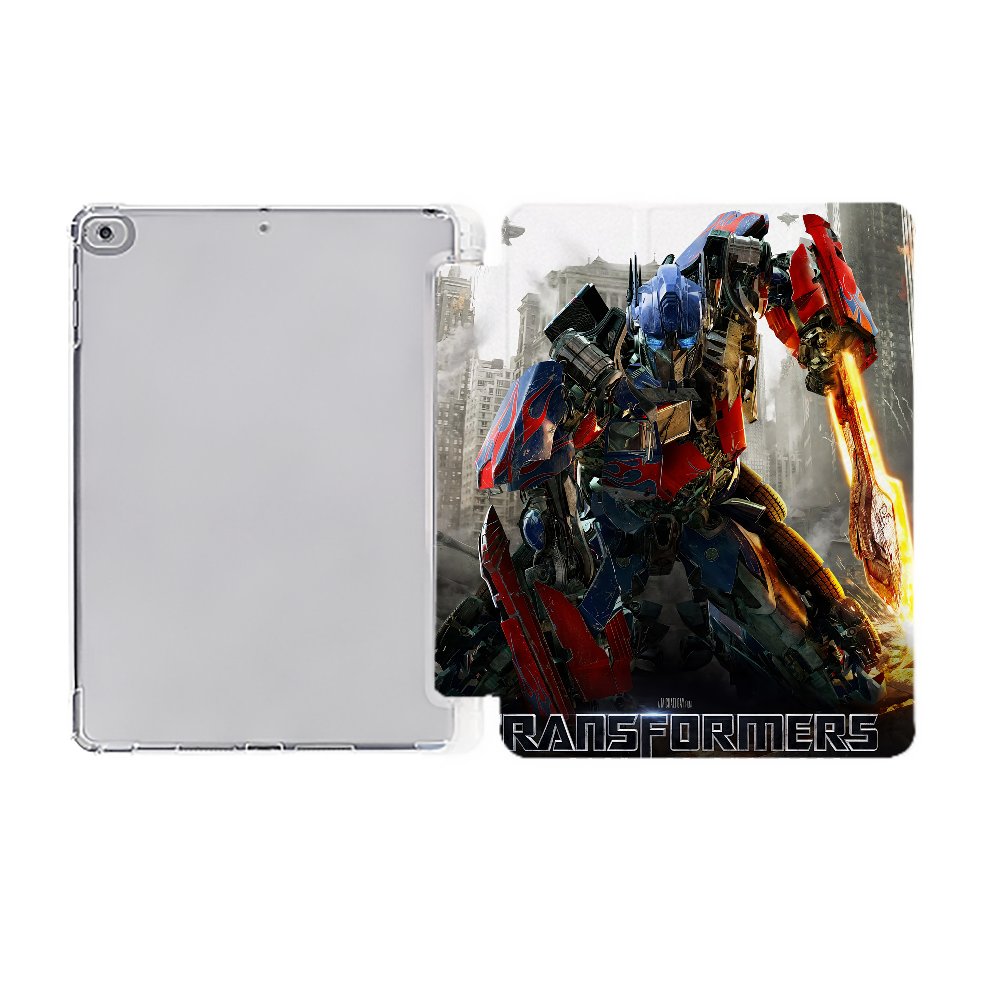 （画像用） Transformers トランスフォーマー IPad ケース ペン収納付き 三つ折りスタンド PUレザー×シリコン 対応機種9.5/10.5/10.9インチ
